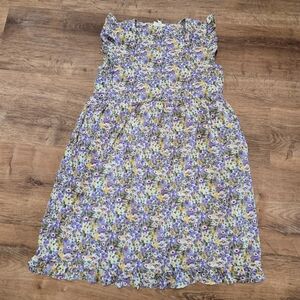Hayden Girls Floral Dress - Purple and Yellow Girls Size Large
